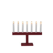 Adventsljusstake 7-armad Rak Röd Konstsmide